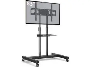 TAVR Furniture Mobile TV Stand Rolling TV Cart Floor Stand with Mount on Lockable Wheels Height Adjustable for 32-83 Inch TV Stand Flat Screen or Curved TVs Monitors Display Trolley Loading 110 lbs TAVR Furniture Mobile TV Stand Rolling TV Cart Floor Stand with Mount on Lockable Wheels Height Adjustable for 32-83 Inch TV Stand Flat Screen or Curved TVs Monitors Display Trolley Loading 110 lbs