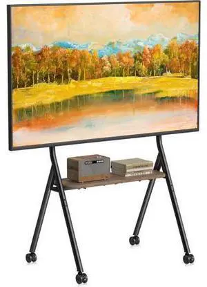 Easel Rolling TV Stand for 32-80 Inch TV up to 121lbs, Mobile Portable TV Cart with Wheels Minimalist for Home Office Living Room, Max 600x400mm VESA, Black ML5C Easel Rolling TV Stand for 32-80 Inch TV up to 121lbs, Mobile Portable TV Cart with Wheels Minimalist for Home Office Living Room, Max 600x400mm VESA, Black ML5C