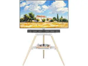 Rfiver Easel TV Stand for 32 to 65 Inch TVs, Height Adjustable & 180° Swivel Tripod TV Stand up to 88 lbs, Minimalist Corner TV Floor Stand with Storage Shelf for Bedroom, Living Room, Studio Rfiver Easel TV Stand for 32 to 65 Inch TVs, Height Adjustable & 180° Swivel Tripod TV Stand up to 88 lbs, Minimalist Corner TV Floor Stand with Storage Shelf for Bedroom, Living Room, Studio
