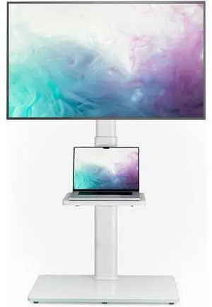 AX WABER Universal Floor TV Stand with Mount 70 Degree Swivel 9 Level Height Adjustable and Space Saving Design for Most 27 to 65 inch LCD, LED OLED TVs White AX WABER Universal Floor TV Stand with Mount 70 Degree Swivel 9 Level Height Adjustable and Space Saving Design for Most 27 to 65 inch LCD, LED OLED TVs White