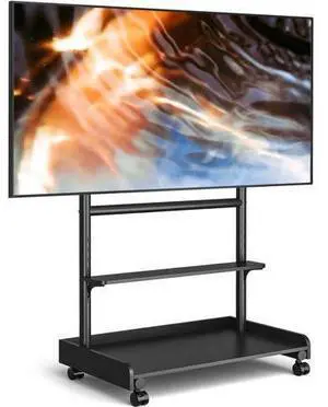 YOMT 40-86 Inch L Shape Universal TV Stand - 1.57in Round Tube, 68kg Capacity, 6-Position Height Adjustable, Tilt, Wire Management Mobile YOMT 40-86 Inch L Shape Universal TV Stand - 1.57in Round Tube, 68kg Capacity, 6-Position Height Adjustable, Tilt, Wire Management Mobile