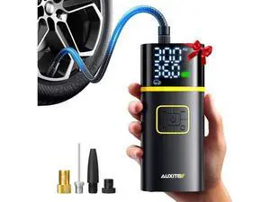 AUXITO AS1 Tire Inflator Portable Air Compressor - 150PSI Bike Pump 1Min Fast Inflate with Tire Pressure Gauge, 5200 mAh, LED Light, Car Accessories Air Pump for Auto, Moto, Bike Car Gifts for Men AUXITO AS1 Tire Inflator Portable Air Compressor - 150PSI Bike Pump 1Min Fast Inflate with Tire Pressure Gauge, 5200 mAh, LED Light, Car Accessories Air Pump for Auto, Moto, Bike Car Gifts for Men