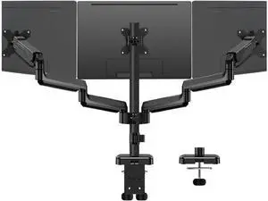 MOUNTUP Triple Monitor Mount for 17-32 inch Screens, Full Motion Triple Monitor Stand, 3 Monitors Desk Mount Holds 4.4-19.8 lbs Each, Clamp & Grommet Mounting, Black MOUNTUP Triple Monitor Mount for 17-32 inch Screens, Full Motion Triple Monitor Stand, 3 Monitors Desk Mount Holds 4.4-19.8 lbs Each, Clamp & Grommet Mounting, Black
