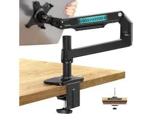 Single Monitor Arm Desk Mount, Holds Screens up to 40 Inches and 25 lbs, Fully Adjustable Vesa Monitor Mount with C-Clamp and Grommet Base, Aluminum, Black Single Monitor Arm Desk Mount, Holds Screens up to 40 Inches and 25 lbs, Fully Adjustable Vesa Monitor Mount with C-Clamp and Grommet Base, Aluminum, Black