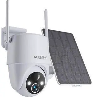 MUBVIEW Solar Security Cameras Wireless Outdoor, 2K 360° PTZ Battery Powered Outdoor Camera, 2.4Ghz WiFi Home Security Camera, Color Night Vision, Motion Detection, 2-Way Audio, Local/Cloud Storage MUBVIEW Solar Security Cameras Wireless Outdoor, 2K 360° PTZ Battery Powered Outdoor Camera, 2.4Ghz WiFi Home Security Camera, Color Night Vision, Motion Detection, 2-Way Audio, Local/Cloud Storage