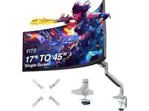 AVLT Single 17"-45" Monitor Arm Desk Mount Premium Mechanical Spring fits One Flat/Curved/Ultrawide Monitor Full Motion Height Swivel Tilt Rotation Adjustable, Gray AVLT Single 17"-45" Monitor Arm Desk Mount Premium Mechanical Spring fits One Flat/Curved/Ultrawide Monitor Full Motion Height Swivel Tilt Rotation Adjustable, Gray
