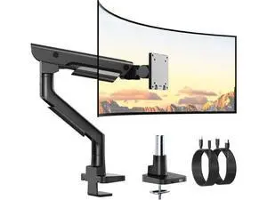 monTEK Sleek Aluminum Monitor Arm for 1757 Ultrawide Screens up to 59.4 lbs, USB 3.0 A/C, Heavy Duty Single Monitor Arm Desk Mount, Pneumatic Lift, Quick-Release Plate, Clamp/Grommet, VESA 100x100 monTEK Sleek Aluminum Monitor Arm for 1757 Ultrawide Screens up to 59.4 lbs, USB 3.0 A/C, Heavy Duty Single Monitor Arm Desk Mount, Pneumatic Lift, Quick-Release Plate, Clamp/Grommet, VESA 100x100