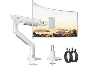 monTEK Sleek Aluminum Monitor Arm for 1757 Ultrawide Screens up to 59.4 lbs, USB 3.0 A/C, Heavy Duty Single Monitor Arm Desk Mount, Pneumatic Lift, Quick-Release Plate, Clamp/Grommet, VESA 100x100 monTEK Sleek Aluminum Monitor Arm for 1757 Ultrawide Screens up to 59.4 lbs, USB 3.0 A/C, Heavy Duty Single Monitor Arm Desk Mount, Pneumatic Lift, Quick-Release Plate, Clamp/Grommet, VESA 100x100