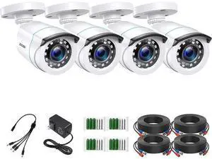 ZOSI 4 x 2MP 1080p HD-TVI Home Security Camera Outdoor Indoor 1920TVL,24PCS LEDs,80ft Night Vision, 90°View Angle, Weatherproof Outside Surveillance CCTV Bullet Camera ZOSI 4 x 2MP 1080p HD-TVI Home Security Camera Outdoor Indoor 1920TVL,24PCS LEDs,80ft Night Vision, 90°View Angle, Weatherproof Outside Surveillance CCTV Bullet Camera
