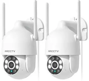 2K Security Cameras Outdoor, 360°Pan-Tilt View 2.4G/5G WiFi Security Camera with Motion Tracking, Spotlight & Siren, 2-Way Audio, Full Color Night Vision, Waterproof (2 Pack) 2K Security Cameras Outdoor, 360°Pan-Tilt View 2.4G/5G WiFi Security Camera with Motion Tracking, Spotlight & Siren, 2-Way Audio, Full Color Night Vision, Waterproof (2 Pack)