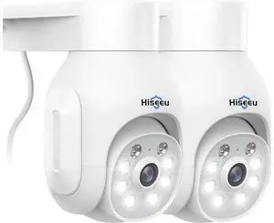 Hiseeu Security Camera Wireless Outdoor, 5MP Color Night Vision, 2.4&5G WiFi Surveillance Camera Pan/Tilt with Motion Detection/Siren/Light Alarm, 2-Way Audio, IP66 Weatherproof, No Monthly Fee, 2PCS Hiseeu Security Camera Wireless Outdoor, 5MP Color Night Vision, 2.4&5G WiFi Surveillance Camera Pan/Tilt with Motion Detection/Siren/Light Alarm, 2-Way Audio, IP66 Weatherproof, No Monthly Fee, 2PCS