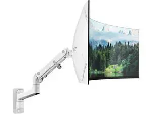 monTEK 17-49 inch Single Monitor Wall Mount for up to 44 lbs Ultrawide Screen, Premium Aluminum Heavy Duty Monitor Arm with Adjustable Gas Spring Arm, 75x75/100x100 VESA Mount, White monTEK 17-49 inch Single Monitor Wall Mount for up to 44 lbs Ultrawide Screen, Premium Aluminum Heavy Duty Monitor Arm with Adjustable Gas Spring Arm, 75x75/100x100 VESA Mount, White