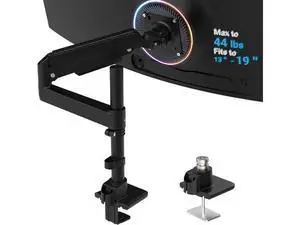 Heavy Duty Monitor Arm for 13-49 Inch Ultrawide Screens, Holds Up to 44lbs, Fully Adjustable Single Monitor Mount, with Clamp & Grommet Base, 75/100mm VESA Desk Mount, Black Heavy Duty Monitor Arm for 13-49 Inch Ultrawide Screens, Holds Up to 44lbs, Fully Adjustable Single Monitor Mount, with Clamp & Grommet Base, 75/100mm VESA Desk Mount, Black