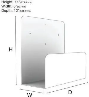 PC Wall Mount 154 (Single) | 11H x 5W x 12D | Wall Mount for Personal Computers | USA Made | Oeveo PC Wall Mount 154 (Single) | 11H x 5W x 12D | Wall Mount for Personal Computers | USA Made | Oeveo
