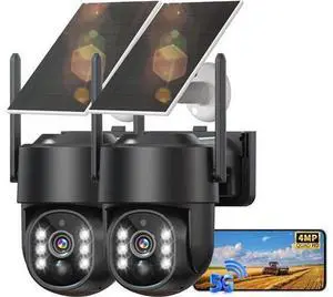 Solar Security Cameras Wireless Outdoor, 2K PTZ WiFi 4MP Outdoor Security Camera for Home with Spotlight, PIR Motion Detection,Siren, Color Night Vision, 2-Way Talk, SD/Cloud Storage Solar Security Cameras Wireless Outdoor, 2K PTZ WiFi 4MP Outdoor Security Camera for Home with Spotlight, PIR Motion Detection,Siren, Color Night Vision, 2-Way Talk, SD/Cloud Storage