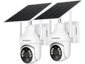 SEHMUA 2K Solar Security Cameras Wireless Outdoor, 2 Pack 360° View Pan/Tilt WiFi Security Camera Outside with Color Night Vision,Easy to Install, PIR Alarm, 2-Way Audio SEHMUA 2K Solar Security Cameras Wireless Outdoor, 2 Pack 360° View Pan/Tilt WiFi Security Camera Outside with Color Night Vision,Easy to Install, PIR Alarm, 2-Way Audio