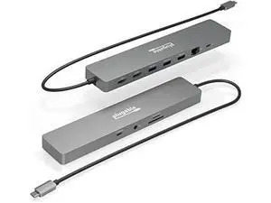 Plugable 11-in-1 USB-C Hub, 100W USB-C Pass-Through, Laptop Docking Station Dual Monitor, 4K 60Hz HDMI, Compatible with Thunderbolt, Windows, Chromebooks, Displays Mirrored on Mac Plugable 11-in-1 USB-C Hub, 100W USB-C Pass-Through, Laptop Docking Station Dual Monitor, 4K 60Hz HDMI, Compatible with Thunderbolt, Windows, Chromebooks, Displays Mirrored on Mac