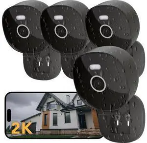 2K Security Camera, Outdoor/Indoor for Home, Pet, Baby, Nanny, IP65 Wterproof Color Night Vision, White Light & Siren, Recording, Motion Detection, Compatible with Alexa,Black-4P 2K Security Camera, Outdoor/Indoor for Home, Pet, Baby, Nanny, IP65 Wterproof Color Night Vision, White Light & Siren, Recording, Motion Detection, Compatible with Alexa,Black-4P