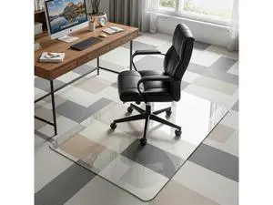 36"x48" Tempered Glass Office Chair Mat for Carpet & Hardwood Floor, 1/6" Thick Clear Floor Protector Desk Chair Mat with Rounded and Polished Edges 36"x48" Tempered Glass Office Chair Mat for Carpet & Hardwood Floor, 1/6" Thick Clear Floor Protector Desk Chair Mat with Rounded and Polished Edges