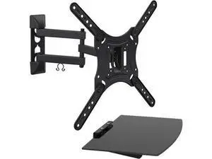 Mount-It! TV Mount with Shelf | Full Motion TV Wall Mount with Floating Entertainment Shelf for Cable Box, DVR | Single Stud Installation | Fits Televisions Up to 55 Inches, VESA 75x75mm to 400x400mm Mount-It! TV Mount with Shelf | Full Motion TV Wall Mount with Floating Entertainment Shelf for Cable Box, DVR | Single Stud Installation | Fits Televisions Up to 55 Inches, VESA 75x75mm to 400x400mm