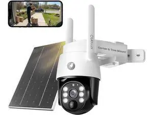 xmartO 4MP QHD Wireless PTZ Solar Security Camera Outdoor/Indoor for Homes, WiFi 6 5G Dual Band, Wire-Free Easy Installation, No Monthly Fee (Wall/Ceiling/Corner/Tree/Pole Installation, SDK4034) xmartO 4MP QHD Wireless PTZ Solar Security Camera Outdoor/Indoor for Homes, WiFi 6 5G Dual Band, Wire-Free Easy Installation, No Monthly Fee (Wall/Ceiling/Corner/Tree/Pole Installation, SDK4034)