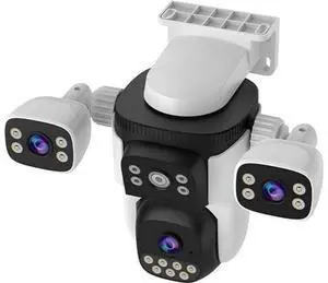 EVERSECU Triple Lens WiFi PTZ Security Camera, Three Cameras in One, Side Cameras with Adjustable All-Angle Arm, 2K 360° View No Blind Spot, Auto Tracking, Spotlight, 2 Way Audio EVERSECU Triple Lens WiFi PTZ Security Camera, Three Cameras in One, Side Cameras with Adjustable All-Angle Arm, 2K 360° View No Blind Spot, Auto Tracking, Spotlight, 2 Way Audio
