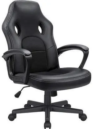 Office Ergonomic Chair High Back Leather Computer Chairs Ergonomic Height Adjustable Racing Game Desk Chair Executive Conference Task Chair (Black) Office Ergonomic Chair High Back Leather Computer Chairs Ergonomic Height Adjustable Racing Game Desk Chair Executive Conference Task Chair (Black)