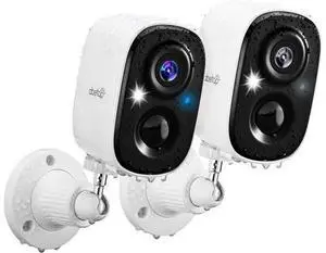 2K Wireless Security Cameras - Outdoor WiFi Security Cameras Color Night Vision, AI/PIR Detection, 2-Way Talk, Cloud/SD, Weatherproof, Battery Powered Outdoor Cameras(White-2Packs) 2K Wireless Security Cameras - Outdoor WiFi Security Cameras Color Night Vision, AI/PIR Detection, 2-Way Talk, Cloud/SD, Weatherproof, Battery Powered Outdoor Cameras(White-2Packs)