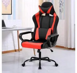 Ergonomic Chair, Ergonomic Computer Chair with Headrest and Lumbar Support, Office Desk Chair PC Racing Chair Adjustable Height Video Ergonomic Chair PU Leather 360° Swivel Executive Chair, Red Ergonomic Chair, Ergonomic Computer Chair with Headrest and Lumbar Support, Office Desk Chair PC Racing Chair Adjustable Height Video Ergonomic Chair PU Leather 360° Swivel Executive Chair, Red