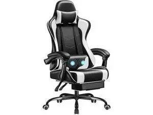 Homall Ergonomic Chair, Video Ergonomic Chair with Footrest and Massage Lumbar Support, Ergonomic Computer Chair Height Adjustable with Swivel Seat and Headrest (White) Homall Ergonomic Chair, Video Ergonomic Chair with Footrest and Massage Lumbar Support, Ergonomic Computer Chair Height Adjustable with Swivel Seat and Headrest (White)