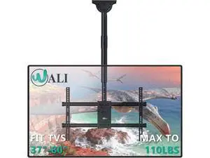 WALI Ceiling TV Mount for Most 37 to 80 inch Flat Screen Display, Hanging TV Mount Bracket with Swivel, Tilt Fits LED, LCD, OLED 4K TVs up to 110lbs, Max Mounting Holes 600x400mm (CM3770), Black WALI Ceiling TV Mount for Most 37 to 80 inch Flat Screen Display, Hanging TV Mount Bracket with Swivel, Tilt Fits LED, LCD, OLED 4K TVs up to 110lbs, Max Mounting Holes 600x400mm (CM3770), Black
