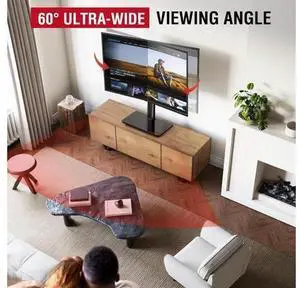 Swivel Universal TV Stand for 32-75 inch TVs with Tilt Down/Up, 8 Levels Height Adjustable Table Top TV Mount Stand with Stable Heavy Duty Tempered Glass Base, MAX VESA 600x400 mm, up to 99lbs, Black Swivel Universal TV Stand for 32-75 inch TVs with Tilt Down/Up, 8 Levels Height Adjustable Table Top TV Mount Stand with Stable Heavy Duty Tempered Glass Base, MAX VESA 600x400 mm, up to 99lbs, Black