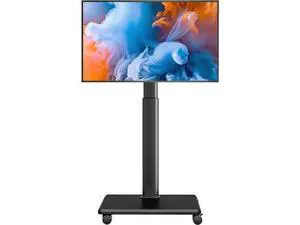 AX WABER Universal Floor TV Stand, Portable Rolling Floor TV Mount with Wheels, 80 Degree Swivel Height Adjustable for 27 to 65 Inch LCD LED OLED, Holds up to 88 lbs Mobile TV Cart, Max VESA 400x400mm AX WABER Universal Floor TV Stand, Portable Rolling Floor TV Mount with Wheels, 80 Degree Swivel Height Adjustable for 27 to 65 Inch LCD LED OLED, Holds up to 88 lbs Mobile TV Cart, Max VESA 400x400mm