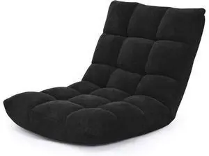 DORTALA Floor Office Chair with Back Support, 14-Position Adjustable Banana Chair for Adults, Foldable Floor Seats for Reading, Gaming (Black) DORTALA Floor Office Chair with Back Support, 14-Position Adjustable Banana Chair for Adults, Foldable Floor Seats for Reading, Gaming (Black)