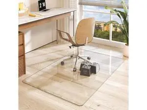 Tempered Glass 48" x 30" Round Corner Glass Chair Mat with Polished Edge, Heavy Duty Hard Clear Office Chair Mat for Office Home Hard Floor Carpeted, Transparent, Glides Smoothly, Easy Clean Tempered Glass 48" x 30" Round Corner Glass Chair Mat with Polished Edge, Heavy Duty Hard Clear Office Chair Mat for Office Home Hard Floor Carpeted, Transparent, Glides Smoothly, Easy Clean