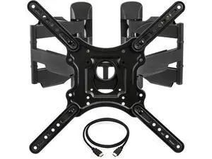 InstallerParts Corner TV Wall Mount for Most 23-55 Inch LED LCD OLED Plasma Flat Screen TVs with Full Motion Swivel and Tilt Articulating Dual Arm - VESA 400x400, Holds 132lbs, HDMI Cable InstallerParts Corner TV Wall Mount for Most 23-55 Inch LED LCD OLED Plasma Flat Screen TVs with Full Motion Swivel and Tilt Articulating Dual Arm - VESA 400x400, Holds 132lbs, HDMI Cable
