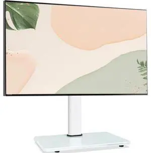 Swivel Universal TV Stand for 32-75 inch TVs with Tilt Down/Up, 8 Levels Height Adjustable Table Top TV Mount Stand with Stable Heavy Duty Tempered Glass Base, MAX VESA 600x400 mm up to 99lbs, White Swivel Universal TV Stand for 32-75 inch TVs with Tilt Down/Up, 8 Levels Height Adjustable Table Top TV Mount Stand with Stable Heavy Duty Tempered Glass Base, MAX VESA 600x400 mm up to 99lbs, White