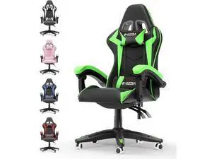 Bigzzia Ergonomic Chair, Ergonomic Video Ergonomic Chairs with Pillow and Lumbar Support, Racing Style Height Adjustable Computer Chair with 360°-Swivel Seat for Adults and Teens Bigzzia Ergonomic Chair, Ergonomic Video Ergonomic Chairs with Pillow and Lumbar Support, Racing Style Height Adjustable Computer Chair with 360°-Swivel Seat for Adults and Teens