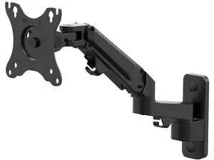 Monoprice Full Motion Wall Mount - for Monitors Up to 27 Inch, Adjustable Gas Spring, 2-Segment, Supports Max Weight 15.4 Pounds, Black - Workstream Collection Monoprice Full Motion Wall Mount - for Monitors Up to 27 Inch, Adjustable Gas Spring, 2-Segment, Supports Max Weight 15.4 Pounds, Black - Workstream Collection