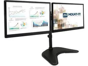 Mount-It! Free Standing Dual Monitor Stand | Double Monitor Desk Mount | Fits Two x 19 20 21 22 23 24 27 Inch Computer Screens | 2 Heavy Duty Height Adjustable Arms | VESA Compatible 75 100 Mount-It! Free Standing Dual Monitor Stand | Double Monitor Desk Mount | Fits Two x 19 20 21 22 23 24 27 Inch Computer Screens | 2 Heavy Duty Height Adjustable Arms | VESA Compatible 75 100