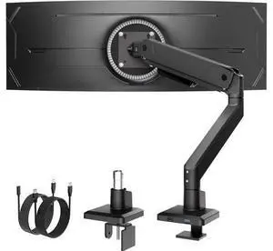 monTEK Single Monitor Arm with USB for Max 45 Inch Ultrawide Screens Adjustable Monitor Desk Mount Holds 35 Lbs Cable Management with C Clamp/Grommet Desk Mount, VESA 75/100mm, MA1007UCBK monTEK Single Monitor Arm with USB for Max 45 Inch Ultrawide Screens Adjustable Monitor Desk Mount Holds 35 Lbs Cable Management with C Clamp/Grommet Desk Mount, VESA 75/100mm, MA1007UCBK