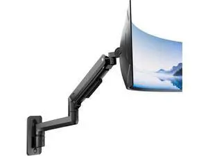 monTEK Ultra Wide Wall Mount Monitor Arm for 17-49 Inch Screens, Heavy Duty Single Monitor Mount up to 44 lbs, Fully Adjustable Gas Spring Wall Mount, 75x75/100x100 VESA Mount, Black monTEK Ultra Wide Wall Mount Monitor Arm for 17-49 Inch Screens, Heavy Duty Single Monitor Mount up to 44 lbs, Fully Adjustable Gas Spring Wall Mount, 75x75/100x100 VESA Mount, Black