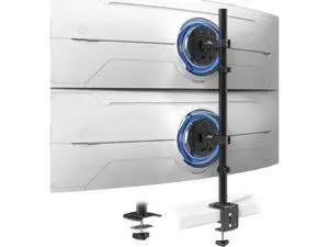 Heavy Duty Dual Monitor-Arm for 17-49'' - Double Vertically Stacked Monitor Mount, Extra Tall Ultrawide Desk Stand Holds up to 44 lbs per Screen, Vesa 75/100, Black Heavy Duty Dual Monitor-Arm for 17-49'' - Double Vertically Stacked Monitor Mount, Extra Tall Ultrawide Desk Stand Holds up to 44 lbs per Screen, Vesa 75/100, Black