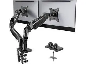 HUANUO Dual Monitor Stand, Fully Adjustable Gaming Monitor Desk Mount for 1332 Computer Screens, Full Motion VESA 75x75/100x100 with C-Clamp & Grommet Base, Each Arm Holds 4.4 to 19.8 lbs HUANUO Dual Monitor Stand, Fully Adjustable Gaming Monitor Desk Mount for 1332 Computer Screens, Full Motion VESA 75x75/100x100 with C-Clamp & Grommet Base, Each Arm Holds 4.4 to 19.8 lbs