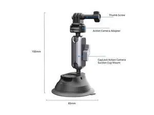 CapLock Suction Cup Car Mount, Quick Release for Action Camera, 1/4"-20 Adapter, Compatible with DJI OSMO Action 6/5 Pro/Pocket 4/3/Xtra Muse/Gopro 13/12/Insta360 Ace Pro 2/X5/Luna Ultra CapLock Suction Cup Car Mount, Quick Release for Action Camera, 1/4"-20 Adapter, Compatible with DJI OSMO Action 6/5 Pro/Pocket 4/3/Xtra Muse/Gopro 13/12/Insta360 Ace Pro 2/X5/Luna Ultra