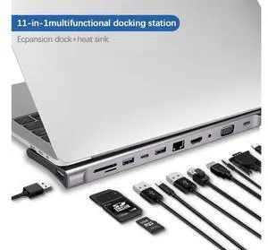11 in 1 USB Type-C Hub to HDMI 4K VGA, Suitable for Samsung Dex Station, Universal Laptop Dock Hub with 87W PD Compatible with MacBook Pro / 2018 2017 / iPad/Air 2018 11 in 1 USB Type-C Hub to HDMI 4K VGA, Suitable for Samsung Dex Station, Universal Laptop Dock Hub with 87W PD Compatible with MacBook Pro / 2018 2017 / iPad/Air 2018