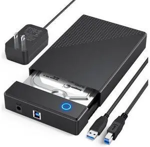 3.5 Hard Drive Enclosure, USB 3.0 Internal/External Hard Drive Case Lay-Flat Dock Station for 3.5/2.5 inch SATA HDD Up to 20TB Data Recovery Kit Support UASP with 12V 24W Power Adapter 3.5 Hard Drive Enclosure, USB 3.0 Internal/External Hard Drive Case Lay-Flat Dock Station for 3.5/2.5 inch SATA HDD Up to 20TB Data Recovery Kit Support UASP with 12V 24W Power Adapter