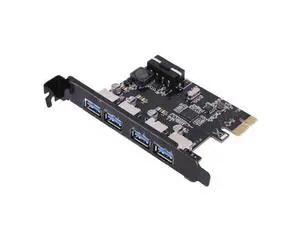 4 Port PCI-E To USB3.0 Swap Plug and Play Converter Extender Card PCI-E 2.0 standard Chipset PCIE Expansion Card 4 Port PCI-E To USB3.0 Swap Plug and Play Converter Extender Card PCI-E 2.0 standard Chipset PCIE Expansion Card