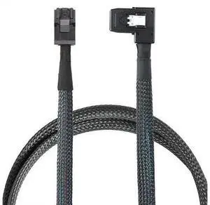 MINI SAS HD SFF-8643 4I to SAS SFF-8087 Left Bend Server Connection Cable MINI SAS HD SFF-8643 4I to SAS SFF-8087 Left Bend Server Connection Cable
