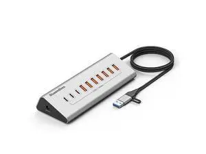 Aluminium 10Gbps USB-A 10Gbps USB-C Hub 10-Ports Data Sync USB3.2 USB 3.2 Type C Hub Splitter 12V/3A Power Adapter Aluminium 10Gbps USB-A 10Gbps USB-C Hub 10-Ports Data Sync USB3.2 USB 3.2 Type C Hub Splitter 12V/3A Power Adapter